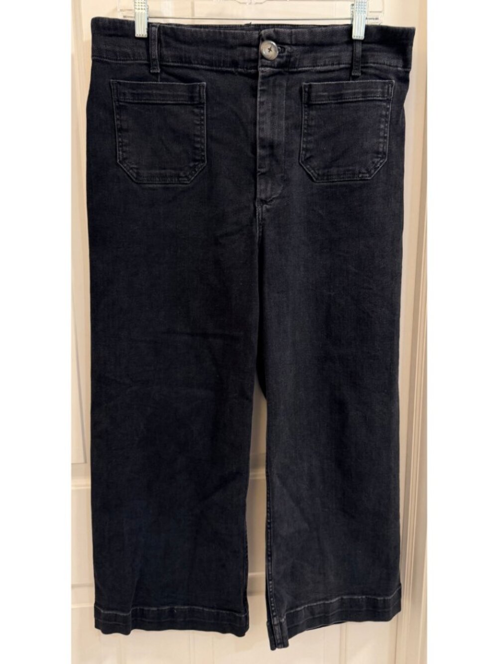 Pilcro Skipper Black Wide Leg Crop Jeans Size 32